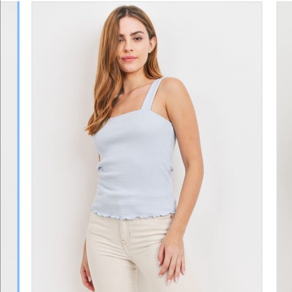 New Paper Crane Smocked Merrow Edge Tank Top Colour Pink Size Medium - Picture 5 of 13